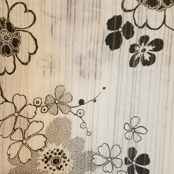 Vintage Hawaiian Shirt Womens Blouse LG Black & White Tunic J.H. Collectibles - Picture 7 of 10